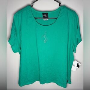 NOS Y2K Baby Phat Rhinestone Cat Tee McBling‎ Plus Size 2XL Bling Revival Glam